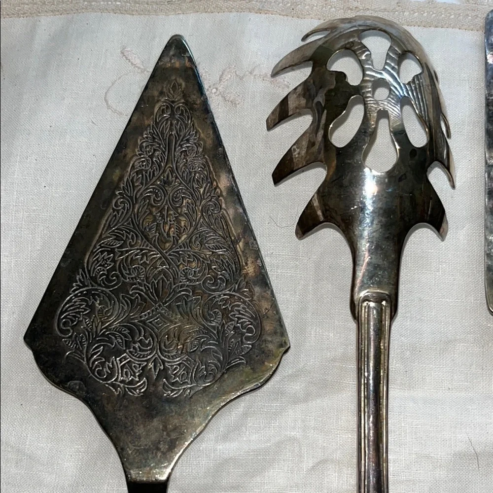 Vintage Victorian Style Sheffield Silver Plate Cutlery Marvelous Set of 4 Cake